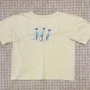 Cottage Butterfly Floral Graphic Top Shirt Y2K Fairycore Rhinestone Whimsy Mouse